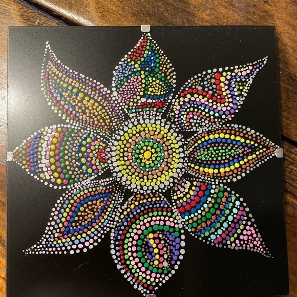 Hand painted dot mandala styles 6” square painting. - Picture 2 of 4